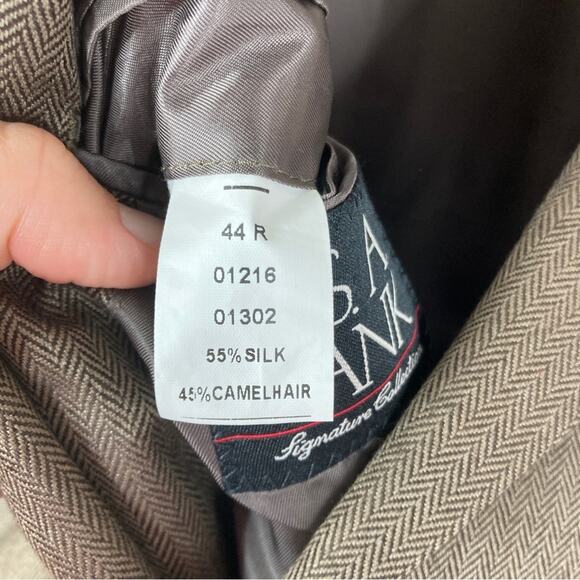 Jos. A. Bank | Brown Silk Camel Hair Mens Suit Jacket Size 44R - Picture 6 of 7